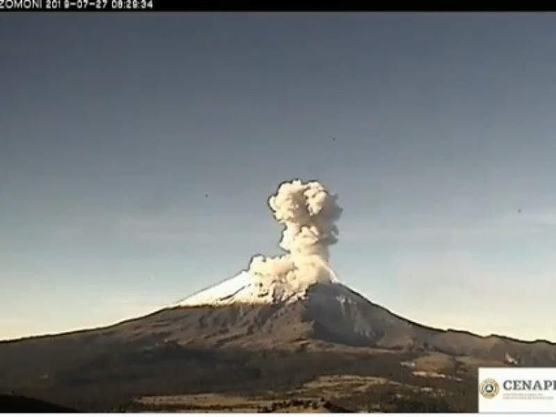 Actividad moderada en el Popocatépetl