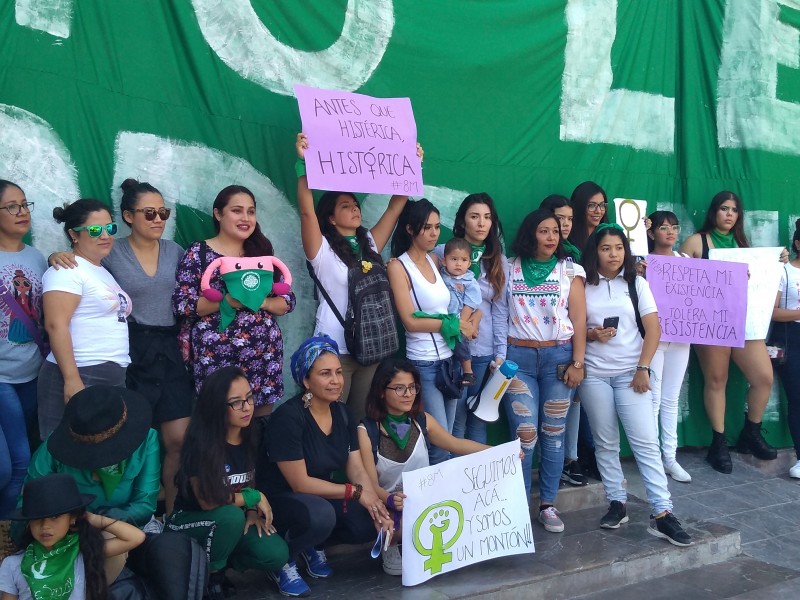 Activistas se manifiestan en el Congreso del Estado