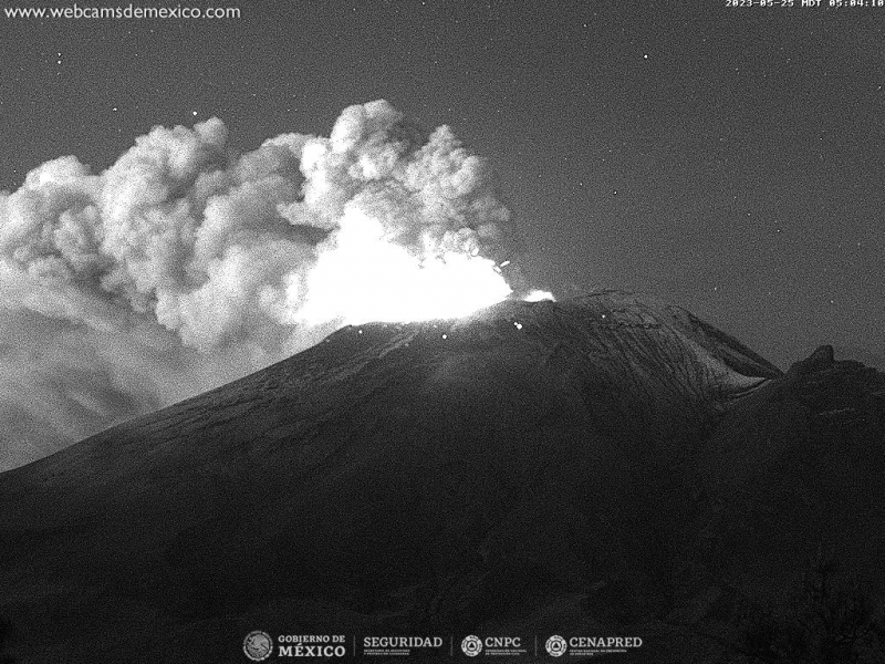 Actualización en actividad del Popocatépetl