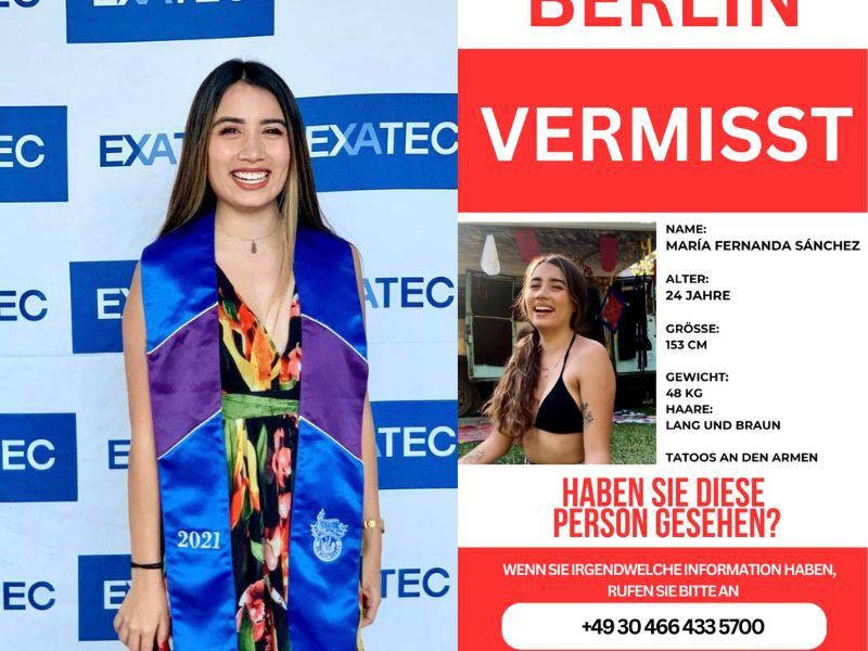 Actualizaciones sobre María Fernanda Sánchez; desaparecida en Alemania