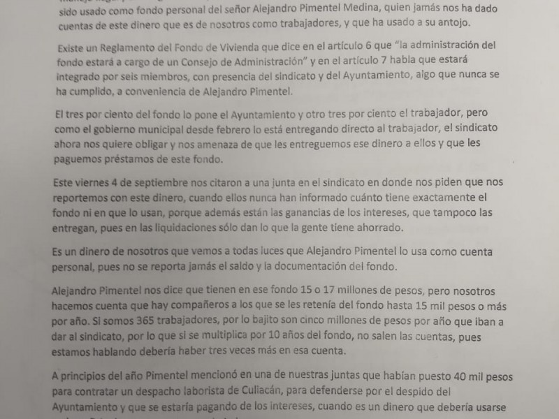 Acusan a Pimentel por malos manejos del Fondo de Vivienda