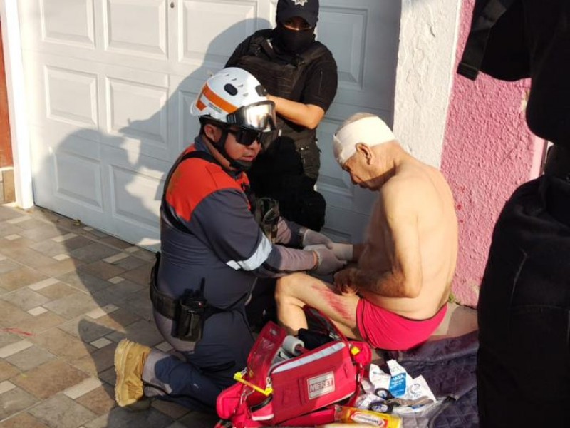 Adulto mayor resulta lesionado en intento de asalto