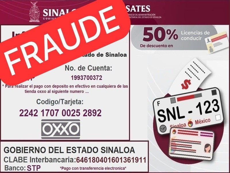 Advierte Gobierno de Sinaloa sobre fraudes en tramites vehículares