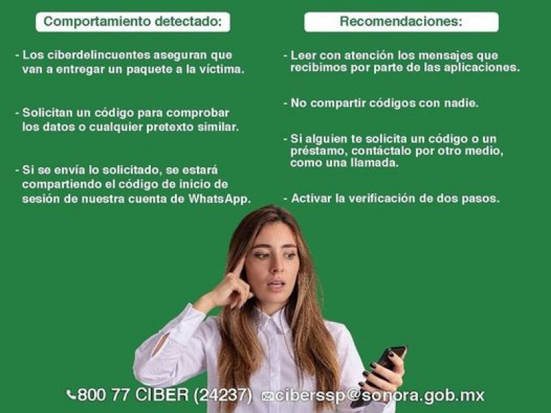 Advierte policía cibernética de robo de cuentas de whatsapp