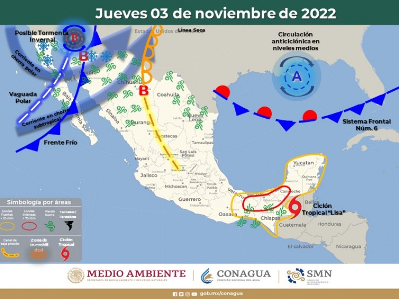 Advierte Protección Civil sobre posible tormenta invernal en Sonora