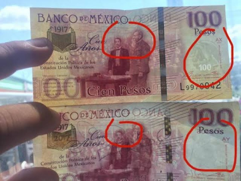 Advierten circulación de billetes falsos