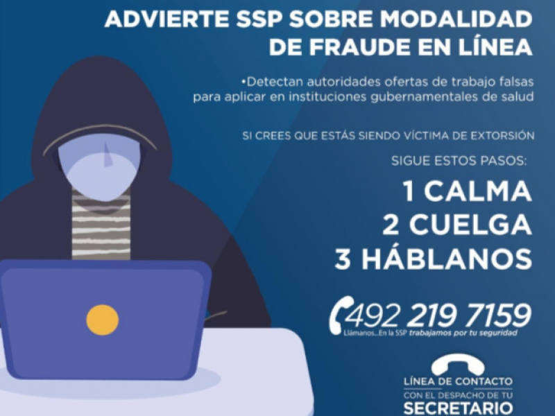 Advierten fraudes en línea de ofertas laborales falsas en Zacatecas