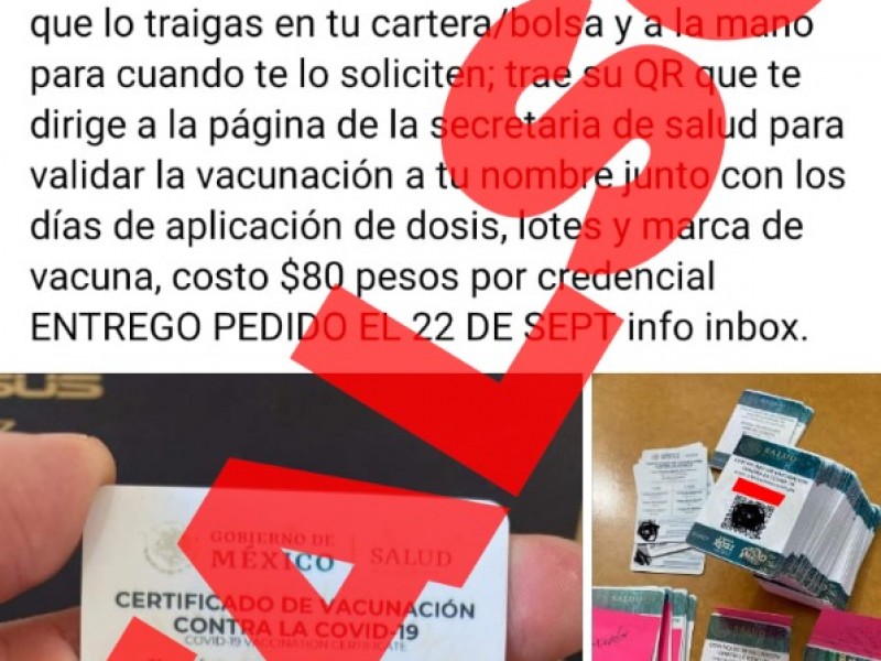 Advierten sobre falsos certificados de vacunación anticovid