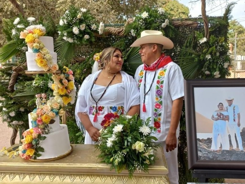 Aglahe y Adrián primer boda yoreme en Ejido Ohuira
