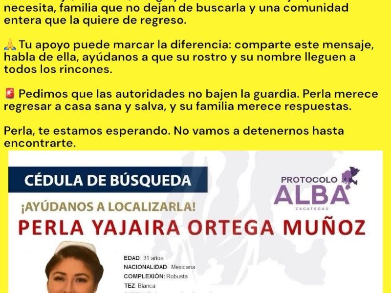 Aguascalientes, posible escondite del captor de Perla Yajaira