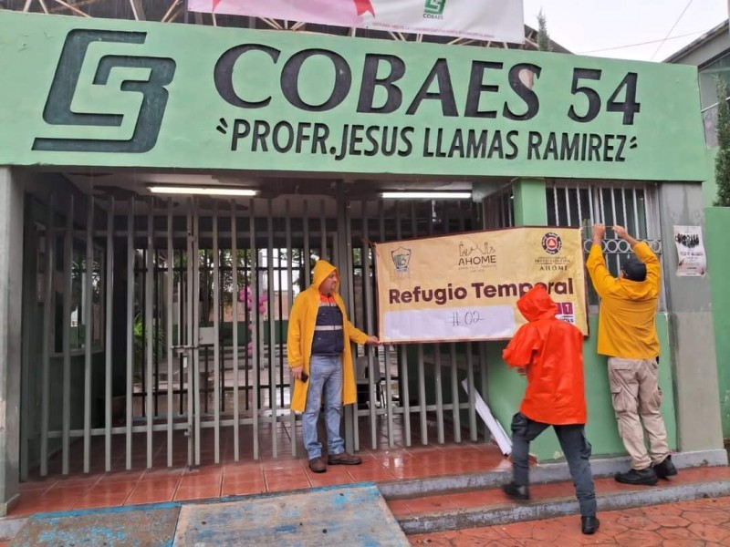 Ahome listo con albergues ante posibles lluvias por Alvin