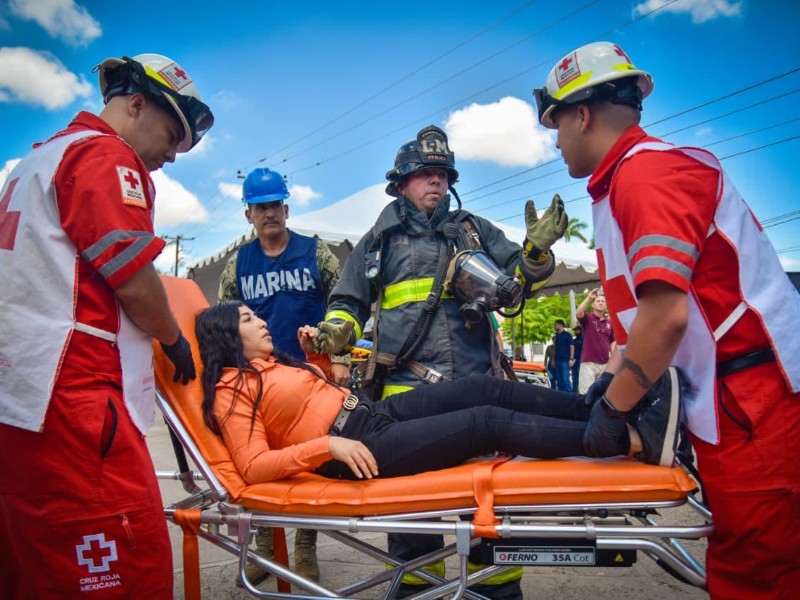 Ahome participa en simulacro nacional en memoria del sismo 1985