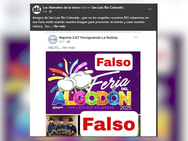 “Alameños de la Sierra” niegan participación en la Feria del Algodón 2025