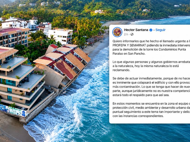 Alcalde de Bahía de Banderas pide intervención federal por colapso de hotel