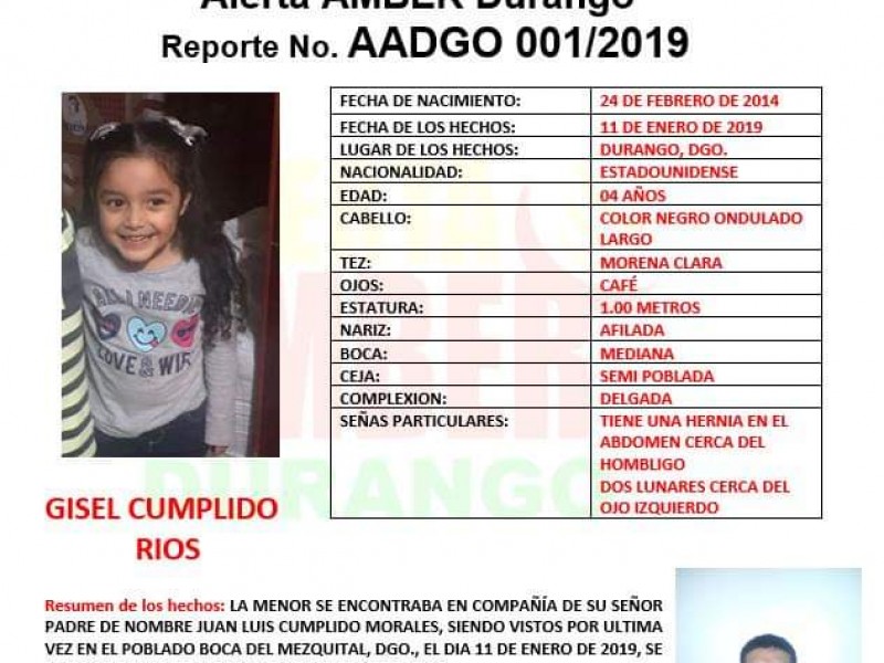 Alerta Amber por menor desaparecida