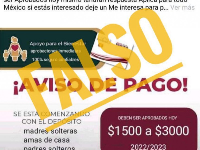 Alerta ante falsos apoyos de programas sociales