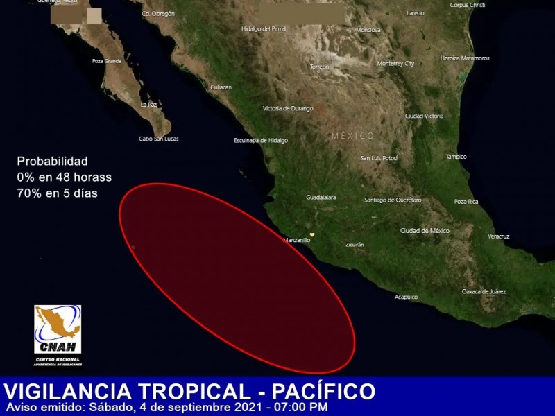 Alerta centro de huracánes alta probabilidad en formación de ciclón