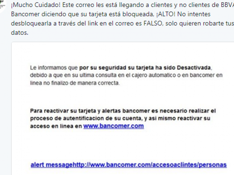 Alerta Condusef por fraude bancario