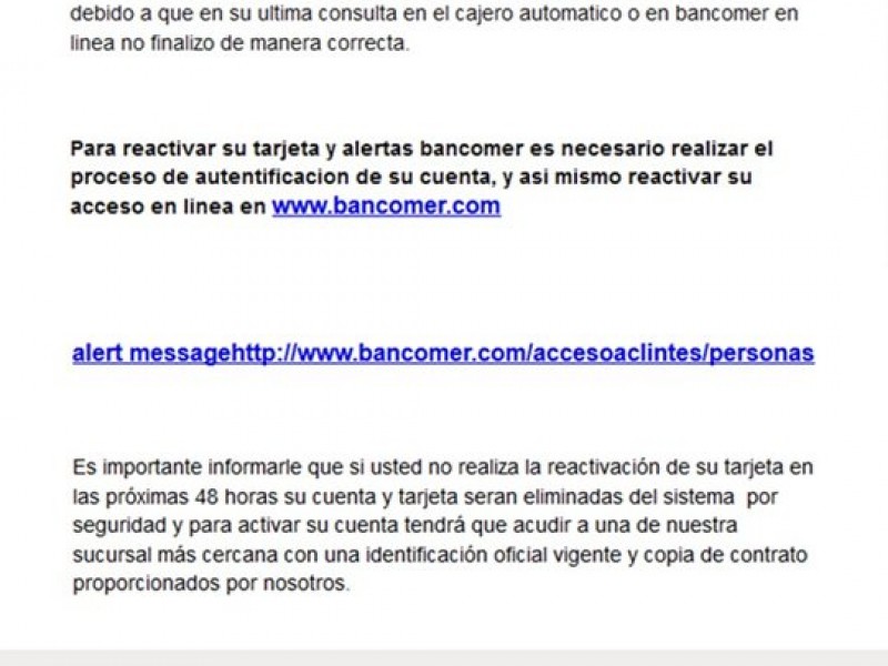 Alerta Condusef sobre nuevo fraude bancario