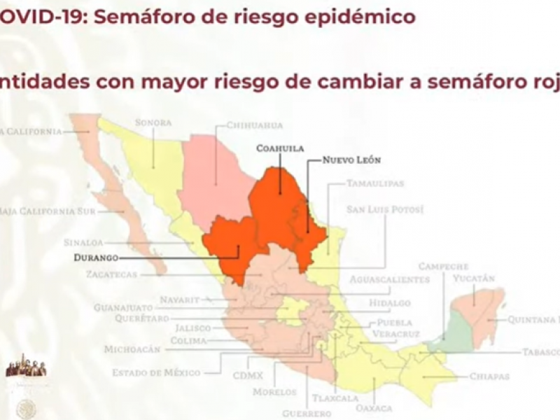 Alerta en Coahuila: a un paso del semáforo rojo