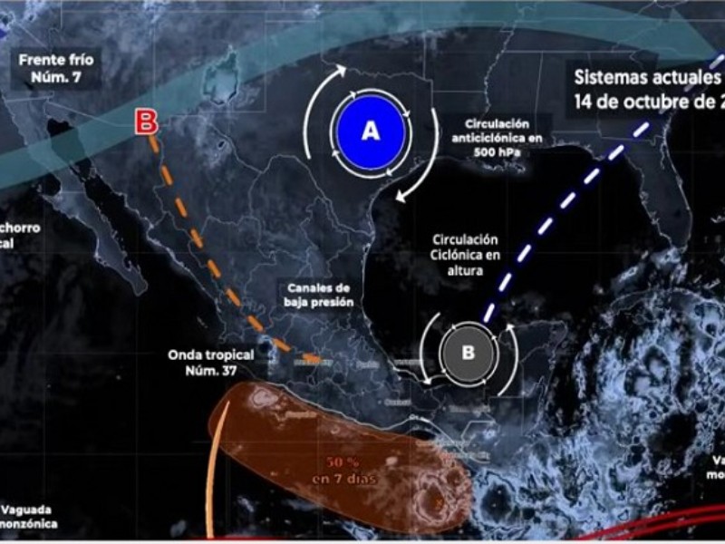 Alerta en el Golfo de Tehuantepec por fenómeno meteorológico con potencial ciclónico