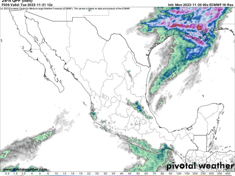 Alerta gris por frente frío en Veracruz