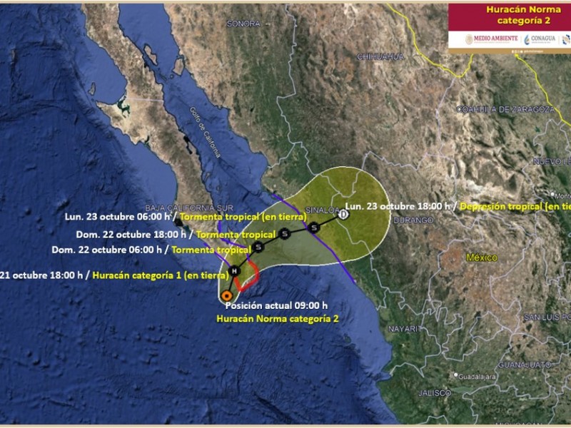 Alerta Naranja en Sinaloa por avance del Huracán 