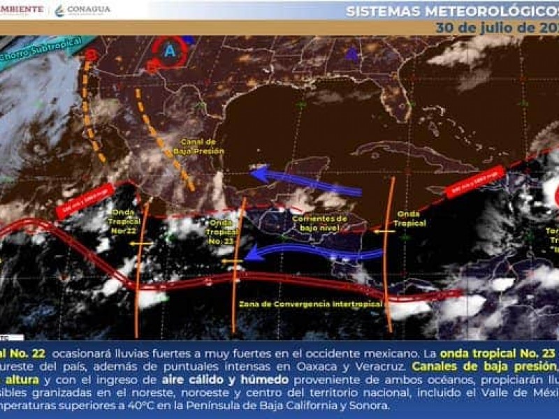 Alerta PC por pronóstico de fuertes lluvias para Sinaloa