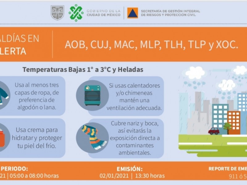 Alerta por bajas temperaturas en el Valle de México