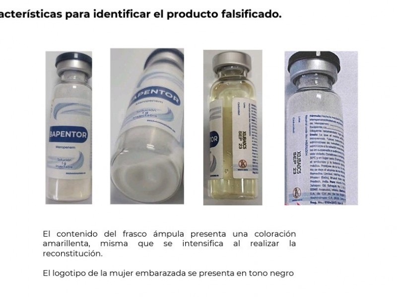 Alerta por falsificación  del medicamento BAPENTOR