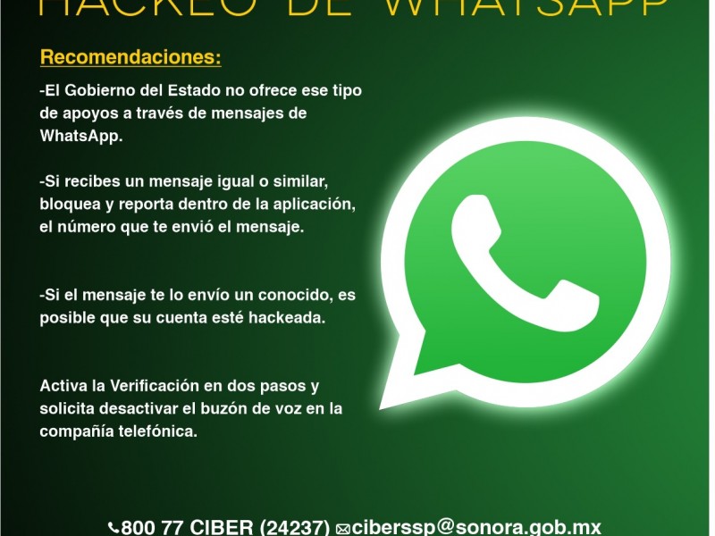 Alerta por número telefónico que utilizan para hackeo de Whatsapp