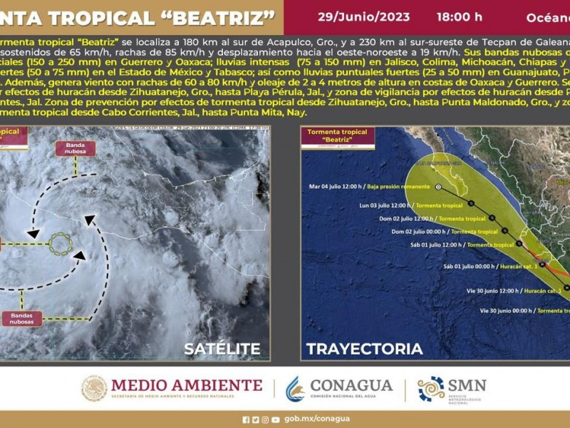 Alerta Protección Civil ante Tormenta Tropical 