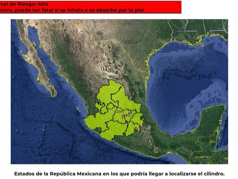 Alerta tras robo de cilindro de gas cloro