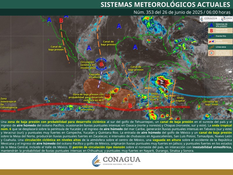 Alertan autoridades de Oaxaca ante próximos fenómenos climatológicos