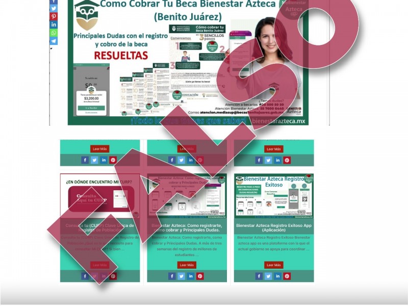 Alertan de fraude en página falsa para Becas Benito Juárez