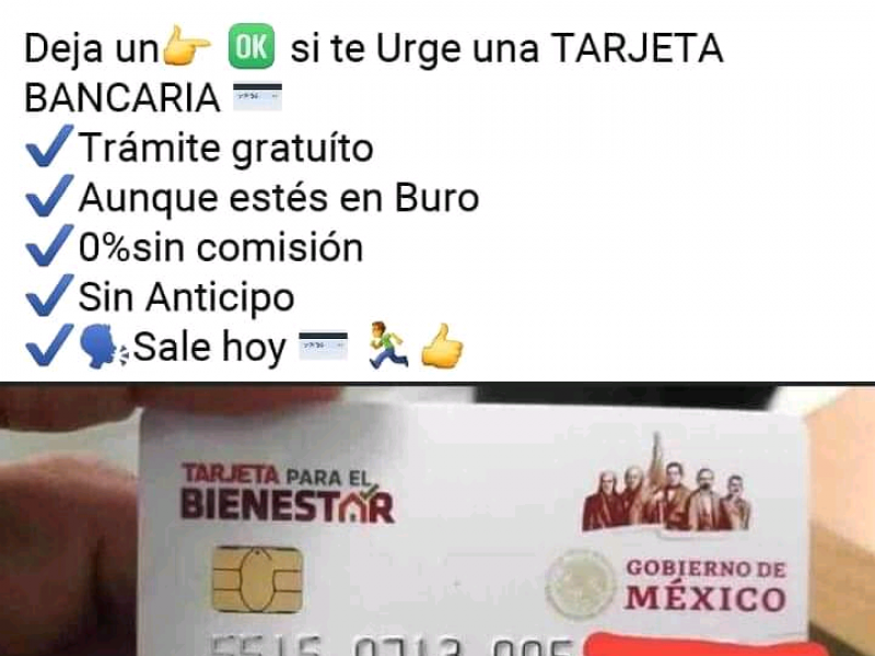 Alertan de presunto fraude con la tarjeta bienestar