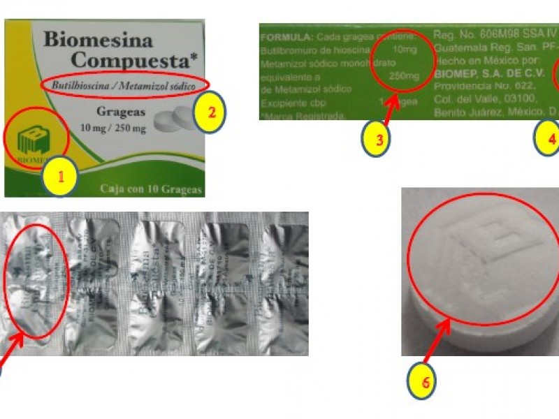 Alertan falsificación de medicamento Biomesina Compuesta
