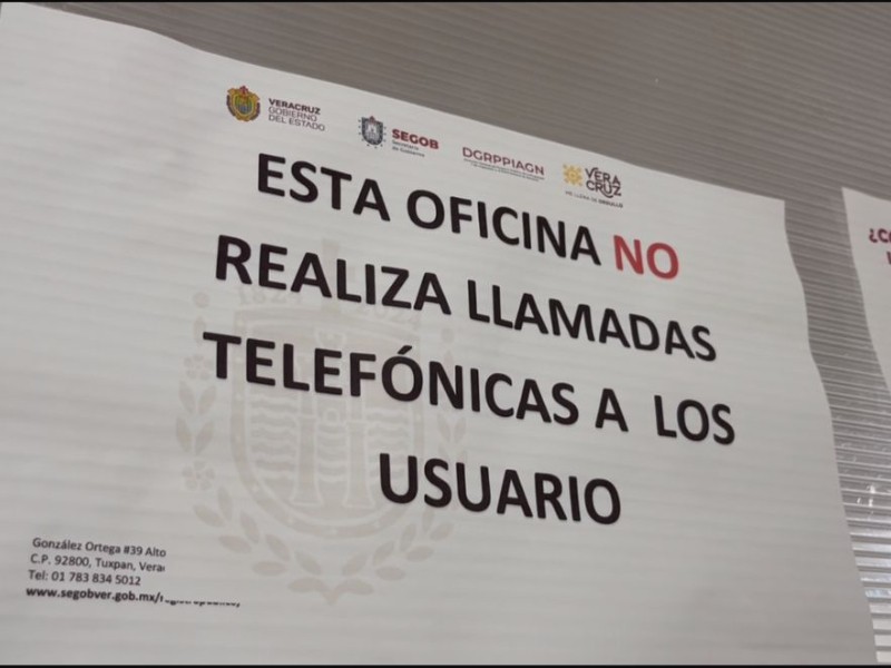 Alertan por fraudes telefónicos en Registro de la Propiedad