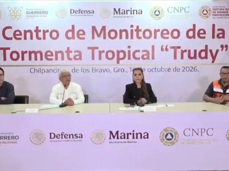 Alertan por lluvias intensas por Trudy entre viernes y sábado en Guerrero