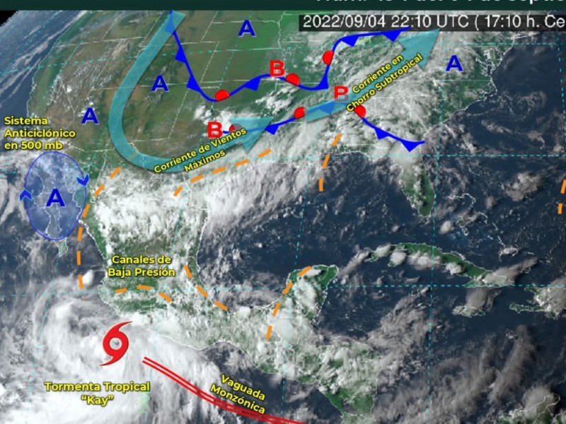 Alertan por Tormenta Tropical Kay, habrá lluvias intensas a torrenciales