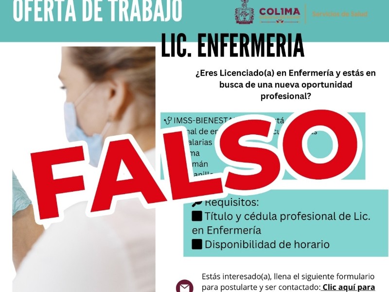 Alertan sobre falsa oferta de trabajo en programa IMSS-Bienestar