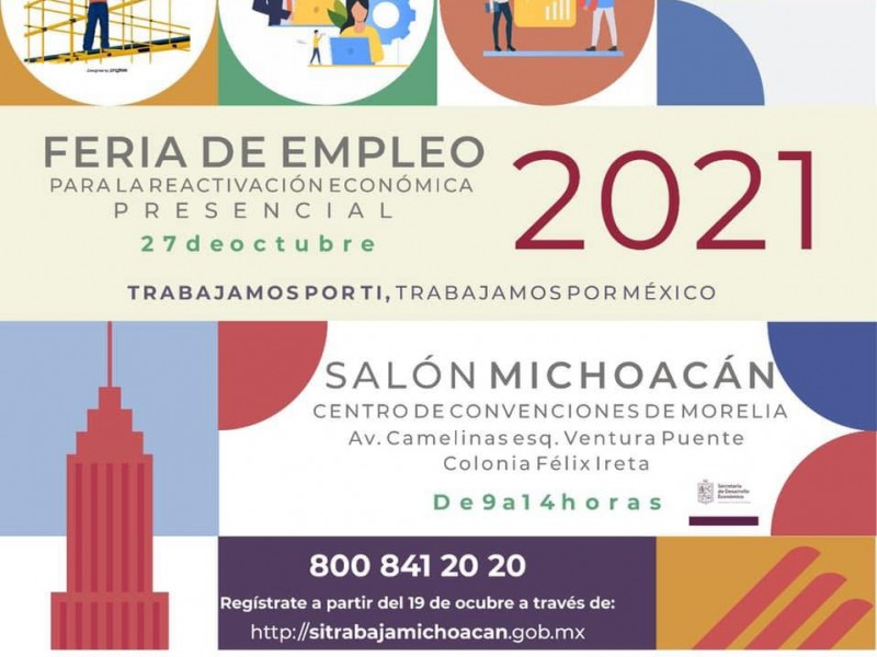 Alistan Feria Nacional del empleo para este miércoles en Morelia