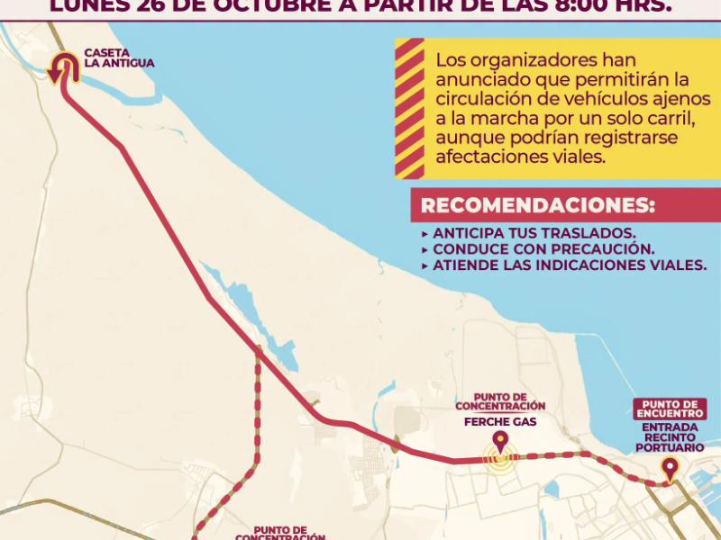Alistan operativo vial antre manifestación de transportistas