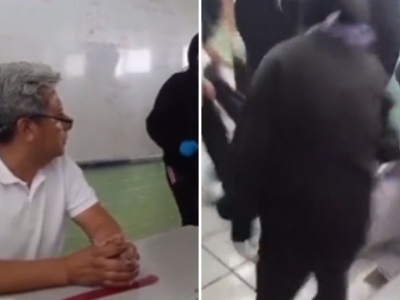 Alumnas del IPN golpean a profesor señalado por acoso sexual