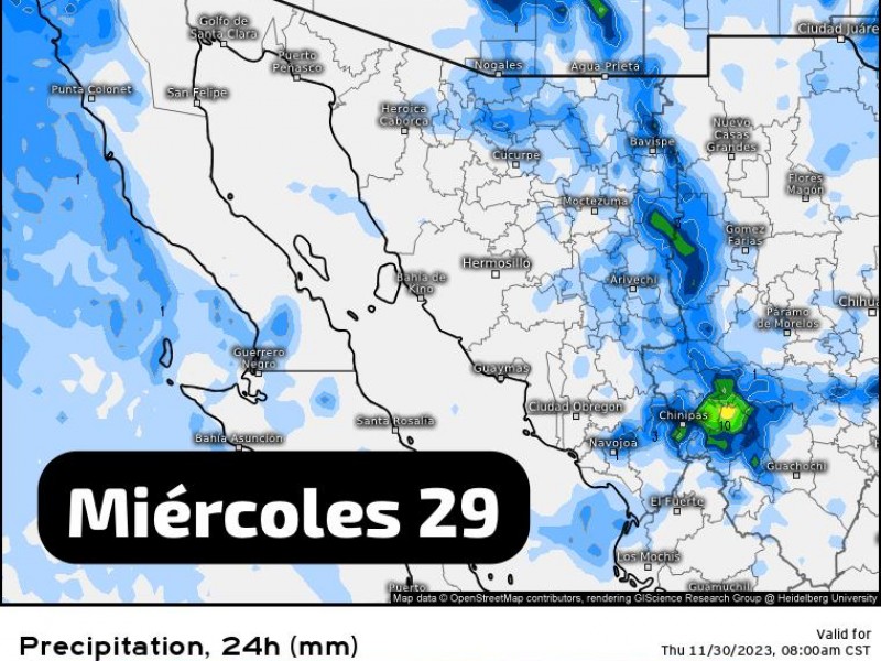 Amaneceres frescos de 14°C este miércoles en Guaymas