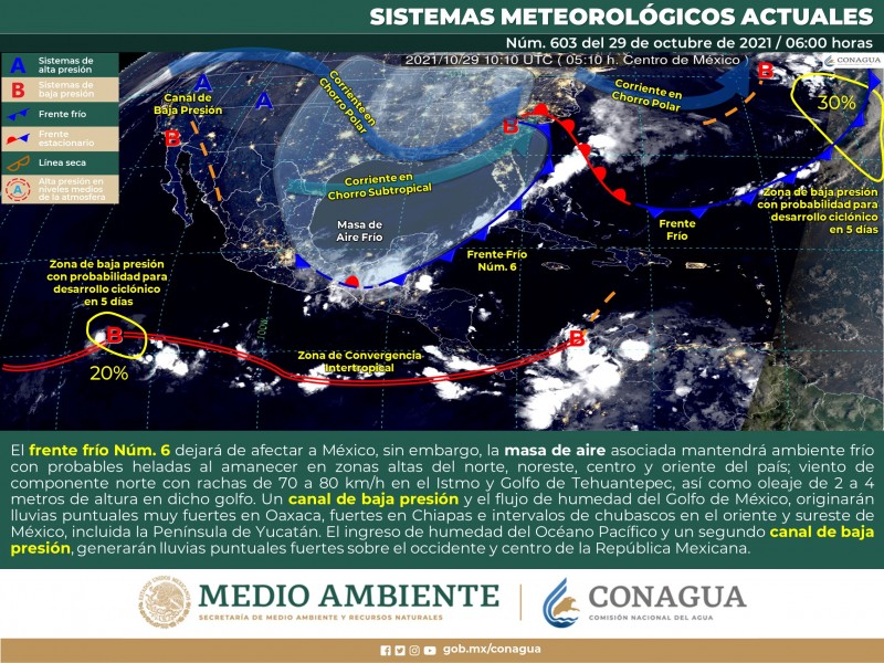 Ambiente fresco por la mañana y vientos fuertes en Sonora