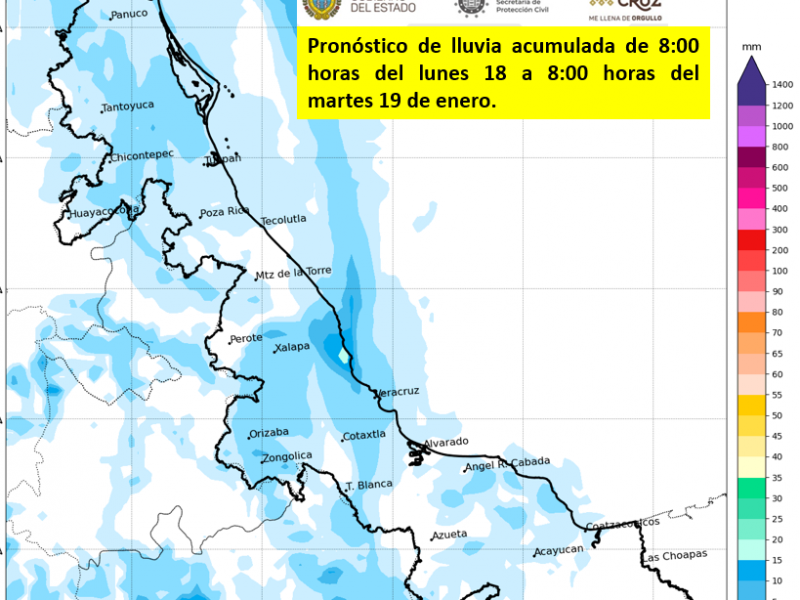 Ambiente fresco y lluvias en las próximas horas en Veracruz