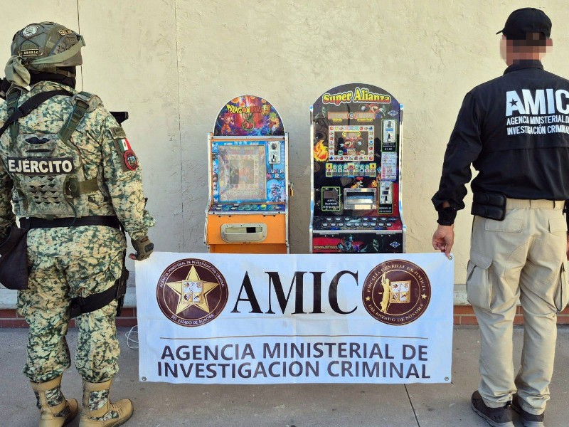 AMIC-DEFENSA aseguran máquinas tragamonedas en Bácum