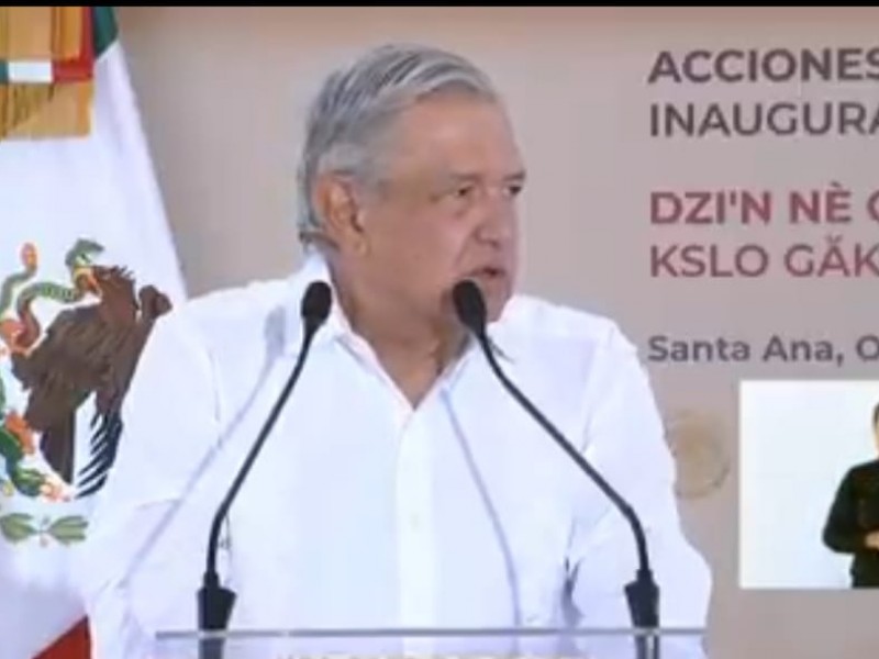 AMLO en Oaxaca inaugura caminos rurales