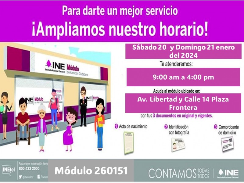 Amplía INE horario para renovar credencial de elector